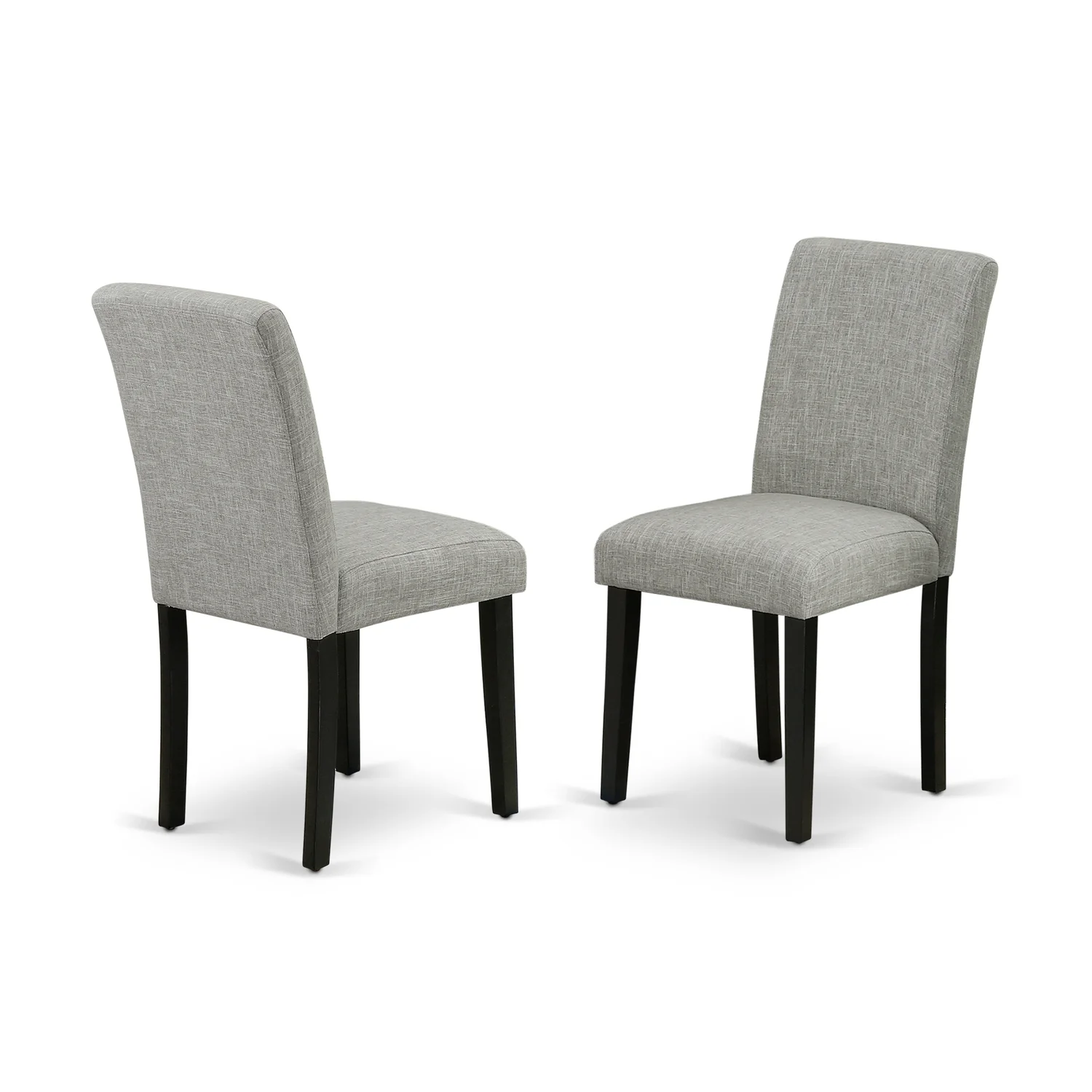 HomeStock Lakefront Luxury 5Pc Rectangle 42/60 Inch Kitchen Table With 18 In Self Storing Butterfly Leaf And Four Parson Chair With Black Leg And Linen Fabric Shitake