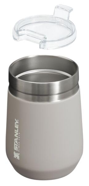 Stanley GO Everyday Wine Tumbler 10 oz | Press Fit Drink Through Lid | Beverage, Coffee, and Cocktail Cup | Insulated Stainless Steel Wine Glass | BPA-Free | Ash