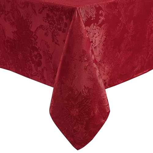 Elrene Home Fashions Poinsettia Elegance Jacquard Holiday Table Runner, 13