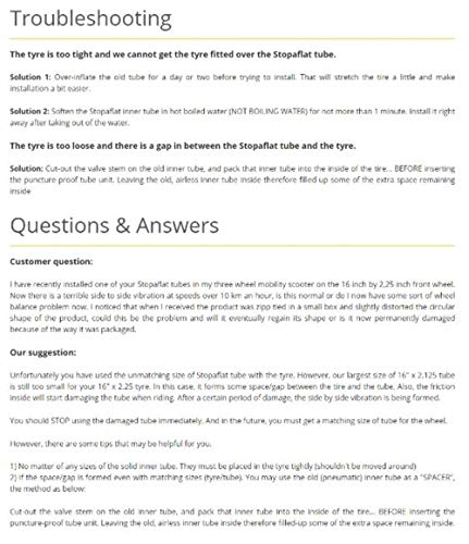 Stop-A-Flat Puncture Proof Bicycle Inner Tube