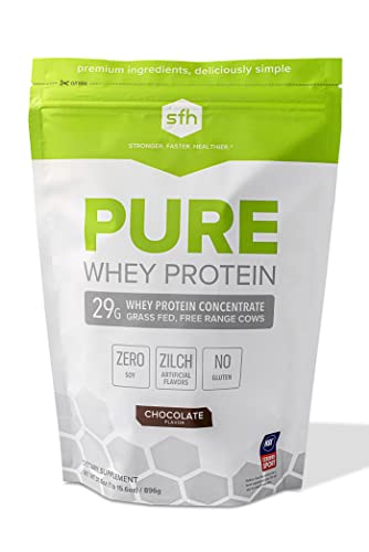 SFH Pure Whey Protein Powder Best Tasting 100% Grass Fed Whey | All Natural | 100% Non-GMO, No Artificials, Soy Free, Gluten Free