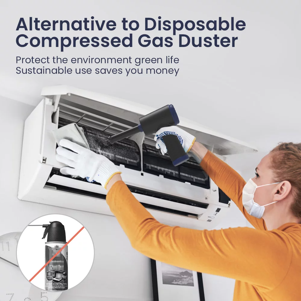 Compressed Air Duster, 100000RPM Electric Air Duster , Keyboard and Computer Cleaner, Replaces Compressed Air Cans