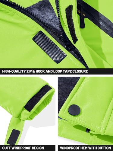 TACVASEN Men's Winter Skiing Jackets Waterproof Fleece Coats Insulated Thermal Snowboard Jacket Parka Raincoat w Hood