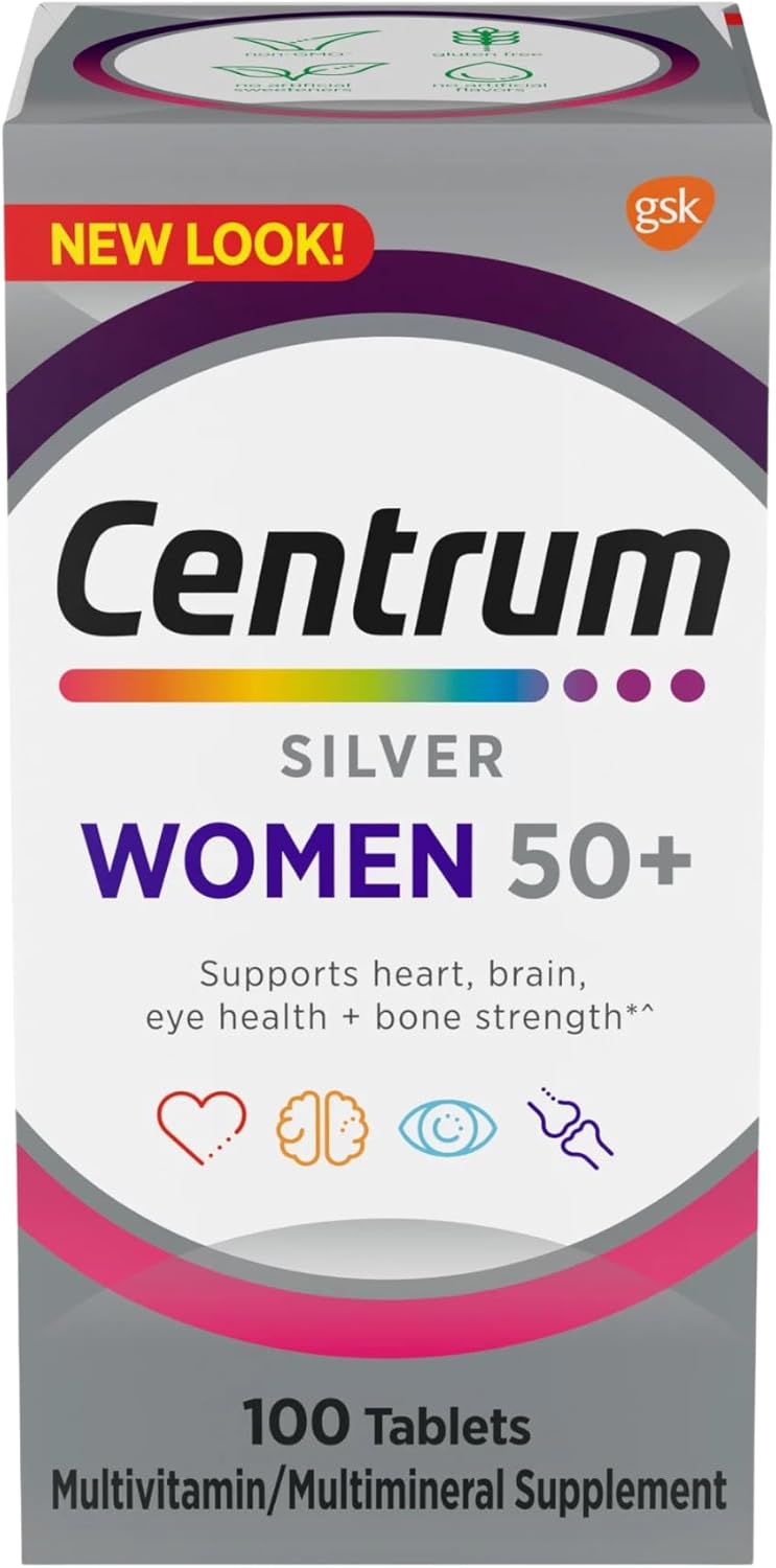 Centrum Silver Women 50 Plus, Multivitamin Supplement, 100 Tablets (Pack of 1)