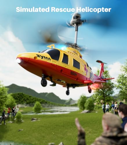 SYMA S53H RC Helicopter Rescue Remote Control Helicopter with Dazzling Night Flights,Unique Simulation Design, Low Battery Reminder, Altitude Hold, Perfect Helicopter Toys Gift for Boys and Enthusiast