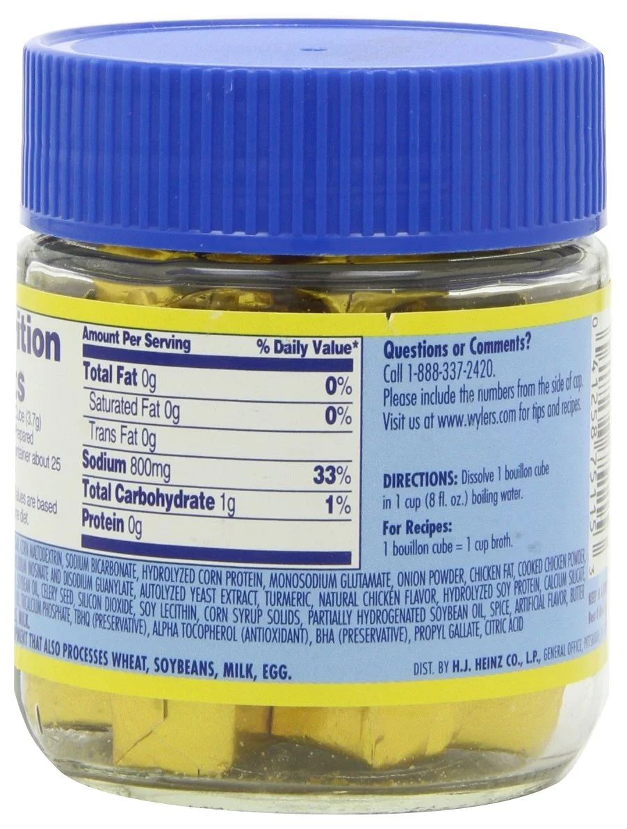 Wyler's Chicken Instant Bouillon Cubes Jar, 3.25 OZ (Pack of 4)