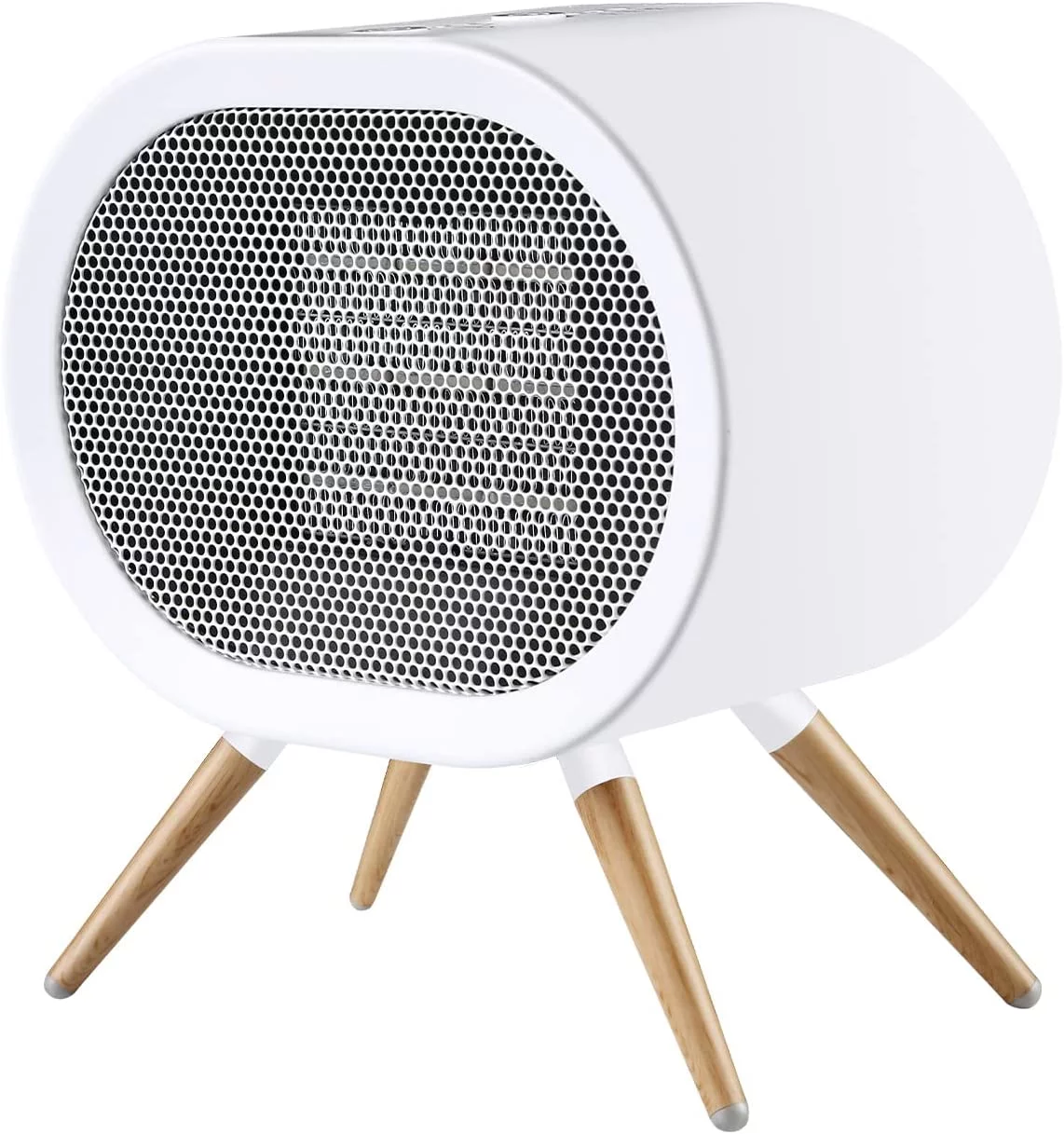 BabyExo Small Space Heater for Indoor Use, 1000W PTC Fast Heating Ceramic Electric Room Heaters Fan, Portable Energy Efficient Space Heater for Office Desk Bedroom - White