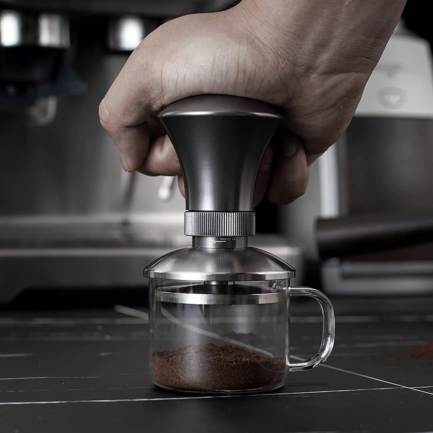 58mm Coffee Tamper, Espresso Tamper Barista 58mm Hand Tamper by CrossCreek with Stainless Steel Flat Base 6296-51202-01A