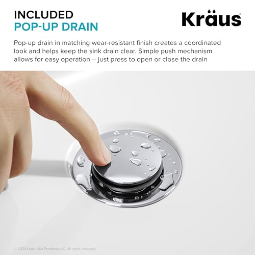 KRAUS Indy Single Handle One Hole Bathroom Sink Faucet in Chrome, KBF-1411CH