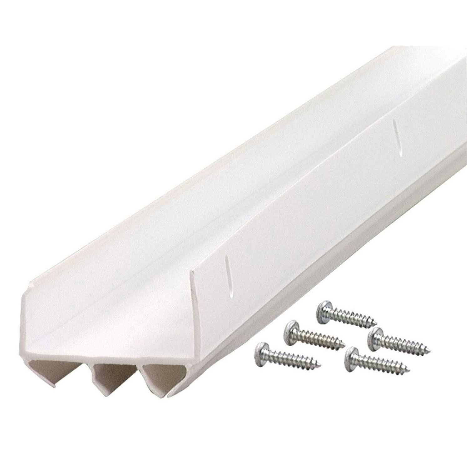 M-D U-Shaped Door Bottom With Vinyl Fins White 06528