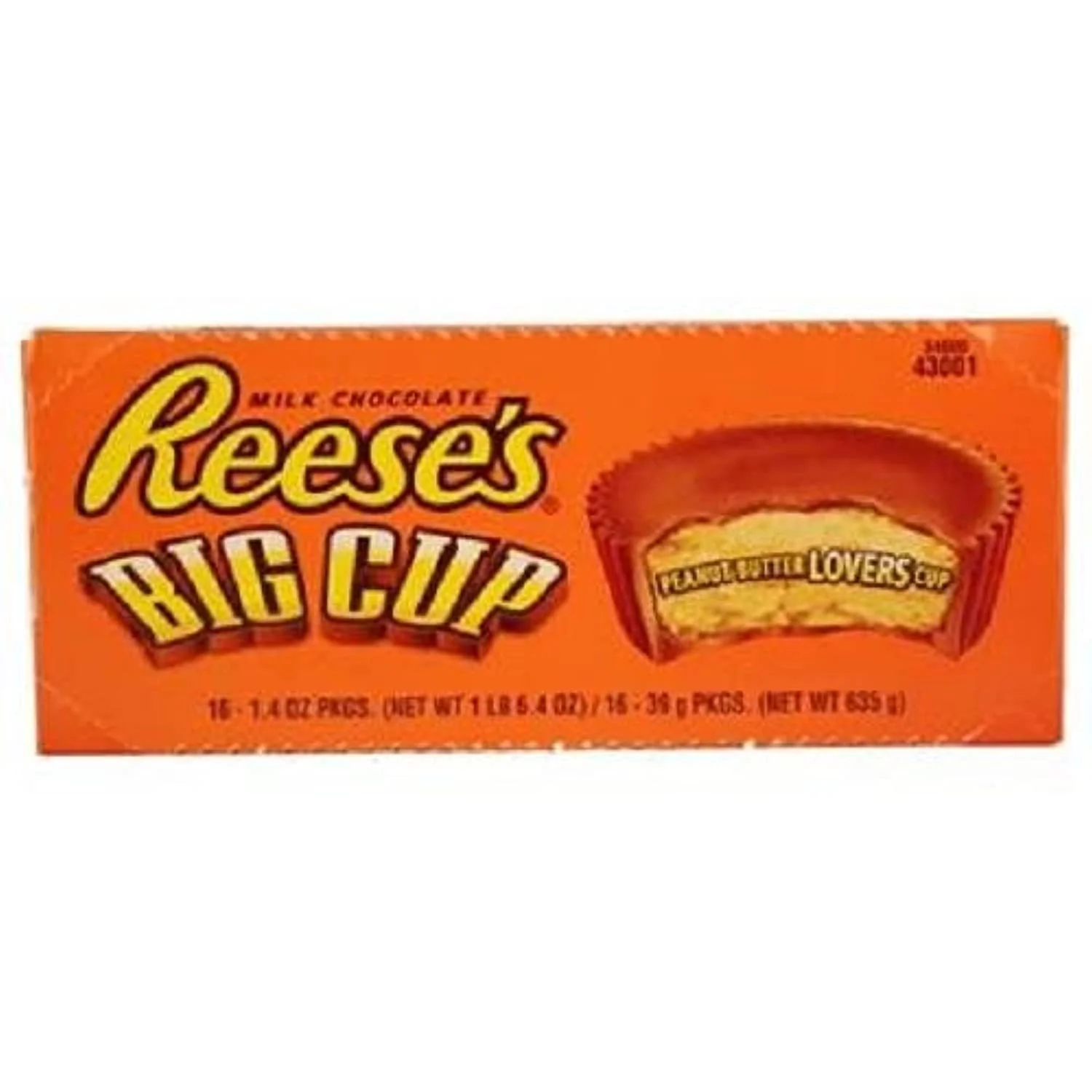 Reeses - Peanut Butter Big Cup - 1.4 Oz - Pack Of 16