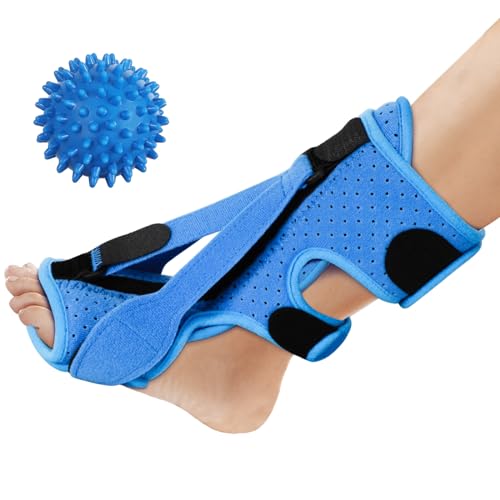 Plantar Fasciitis Night Splint, 2024 Upgraded Adjustable Plantar Fasciitis with Massage Ball for Foot Pain Relief by Plantar Fasciitis Achilles Tendonitis Foot Drop, Achilles Tendonitis