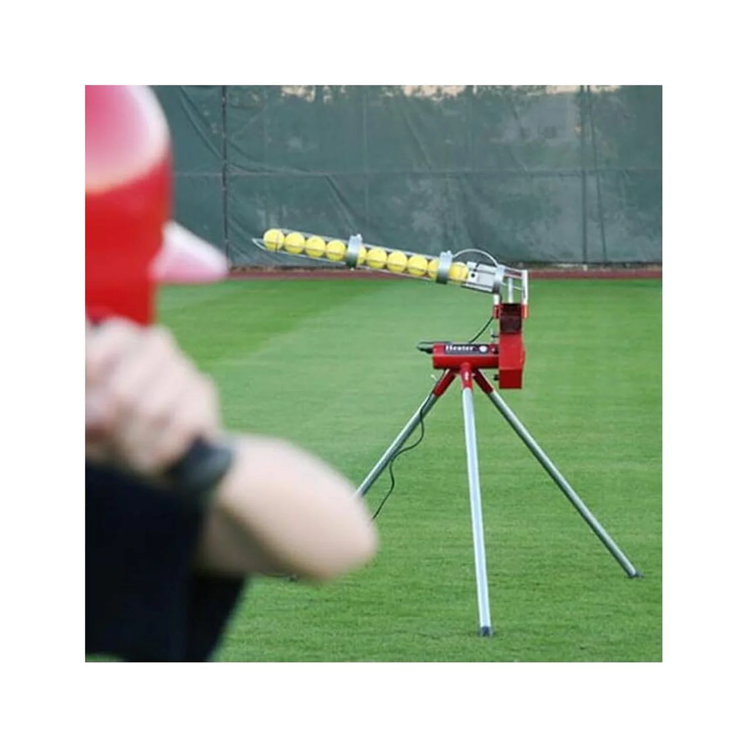 Heater Softball Pitching Machine with 9 Ball Automatic Feeder