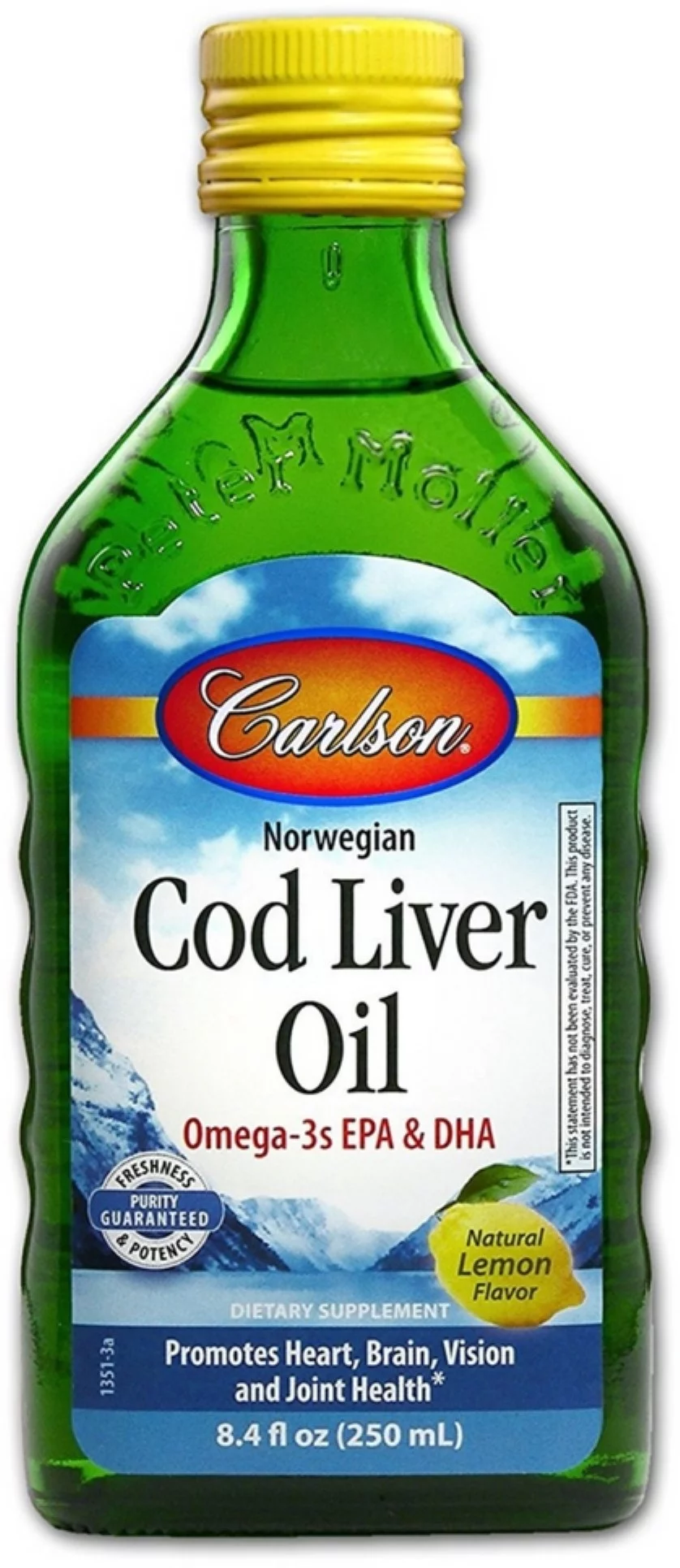 Carlson Labs Code Liver Oil, Natural Lemon Flavor 8.40 oz (Pack of 3)
