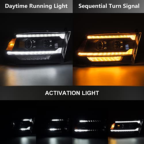 AlphaRex® 880563-09-18 Ram Pro-Series (5th Gen 2500 G2 Style) LED Projector Headlights Alpha-Black