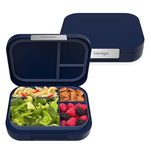 Bentgo Modern - Adult & Teen Bento Lunch Box; 3-4 Compartments, Leak-Resistant, 5.5 Cup Capacity/44 fl oz, Improved Locking Clips, Reusable, BPA-Free, Dishwasher/Microwave Safe Tray (Dark Gray)