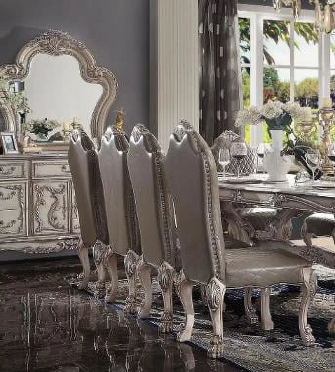 CoSoTower Side Chair (Set-2), Vintage Bone White & PU 68172