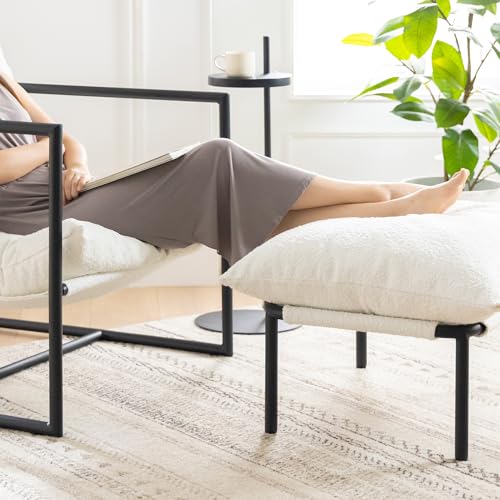 ZINUS Aidan Sling Accent Chair, Metal Framed Armchair with Shredded Foam Cushioning, Black