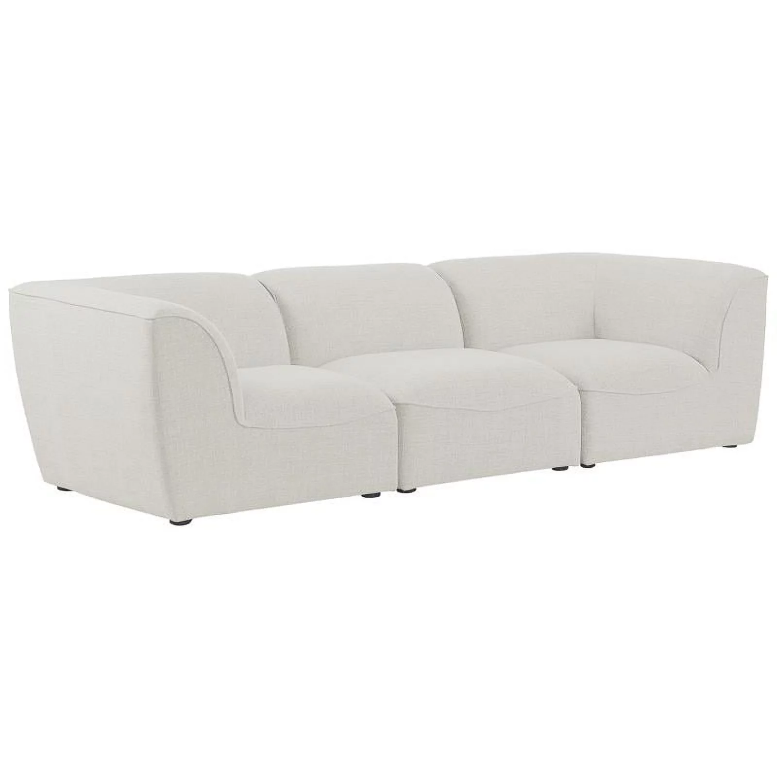 Meridian Furniture Miramar Cream Durable Linen Textured Modular Sofa