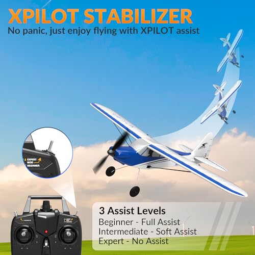 RC Plane Sport Cub 500 S2 RC Airplane RTF 4 CH Remote Control Airplane with Gyro Stabilization System& One Key Aerobatic, Ready to Fly for Beginners,Kid,Adults