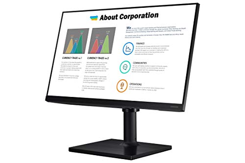 SAMSUNG FT45 Series 27-Inch FHD 1080p Computer Monitor, 75Hz, IPS Panel, HDMI, USB Hub, Height Adjustable Stand, 3 Yr WRNTY (LF27T450FQNXGO),Black