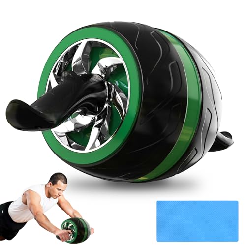 JJM Auto Rebound Exercise Roller - Abdominal Roller for Home Core Strength Training with Built-in Spring Resistance Auto Rebound