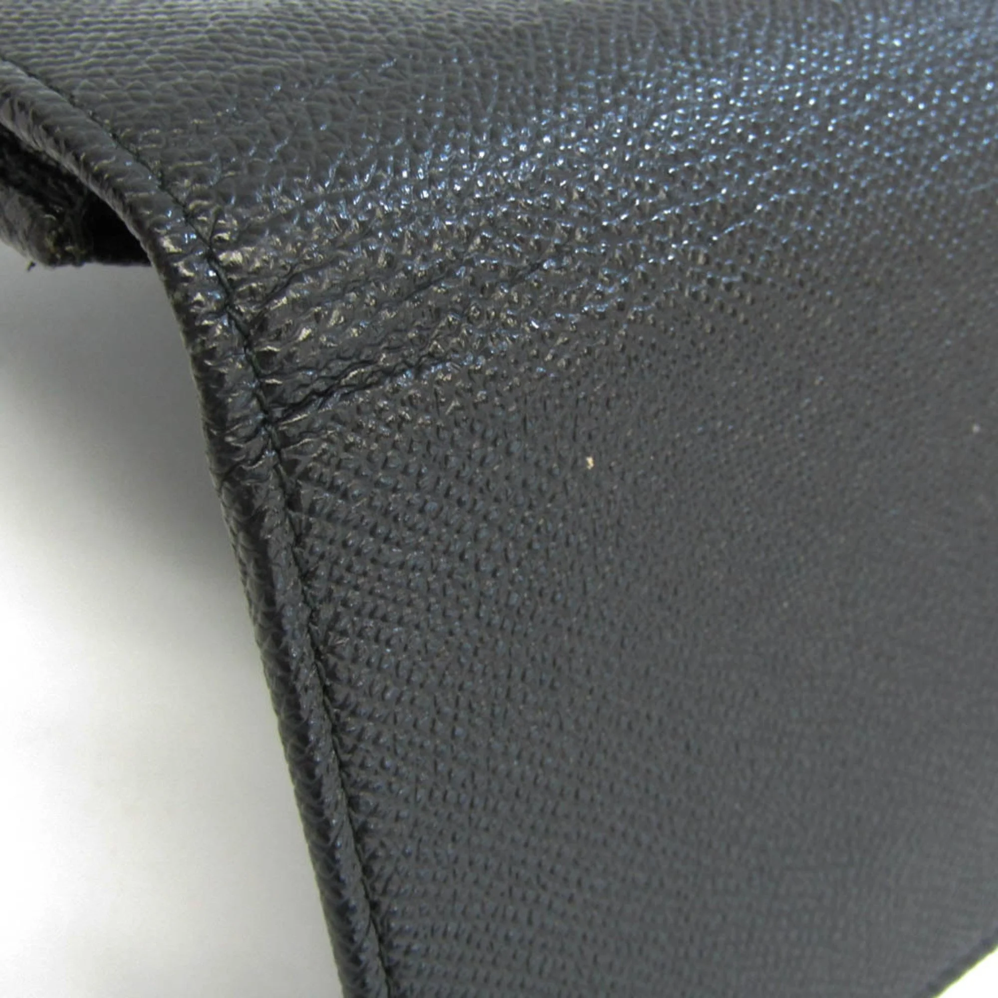 Pre-Owned Bvlgari Bvlgari Bvlgari 30412 Men's Leather Long Wallet (bi-fold) Black (Good)