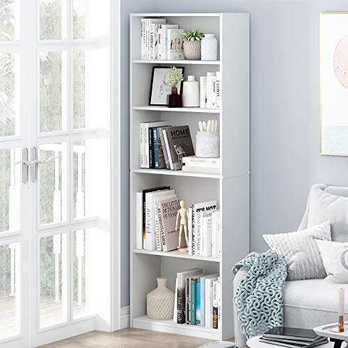 FURINNO JAYA Simply Home 5-Shelf Bookcase, 5-Tier, Black