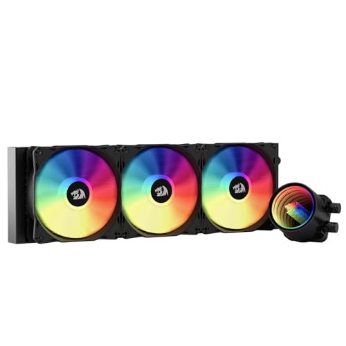 Redragon HL240 ARGB Liquid Cooling System, CPU Water Cooler w/ 3300 RPM High-Efficiency Radiator, 20 dBA Quiet, Groovy Infinity Mirror Effect, 2 x 120mm PWM RGB FDB Fans, LGA 1700, AMD AM5 Ready