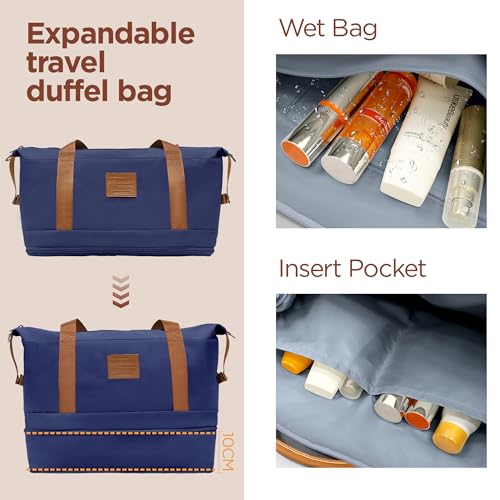 SHOWKOO Luggage Sets 3 Piece Hardside Expandable Suitcase with Double Spinner Wheels Tsa Lock, (Beige White, 5 piece set)