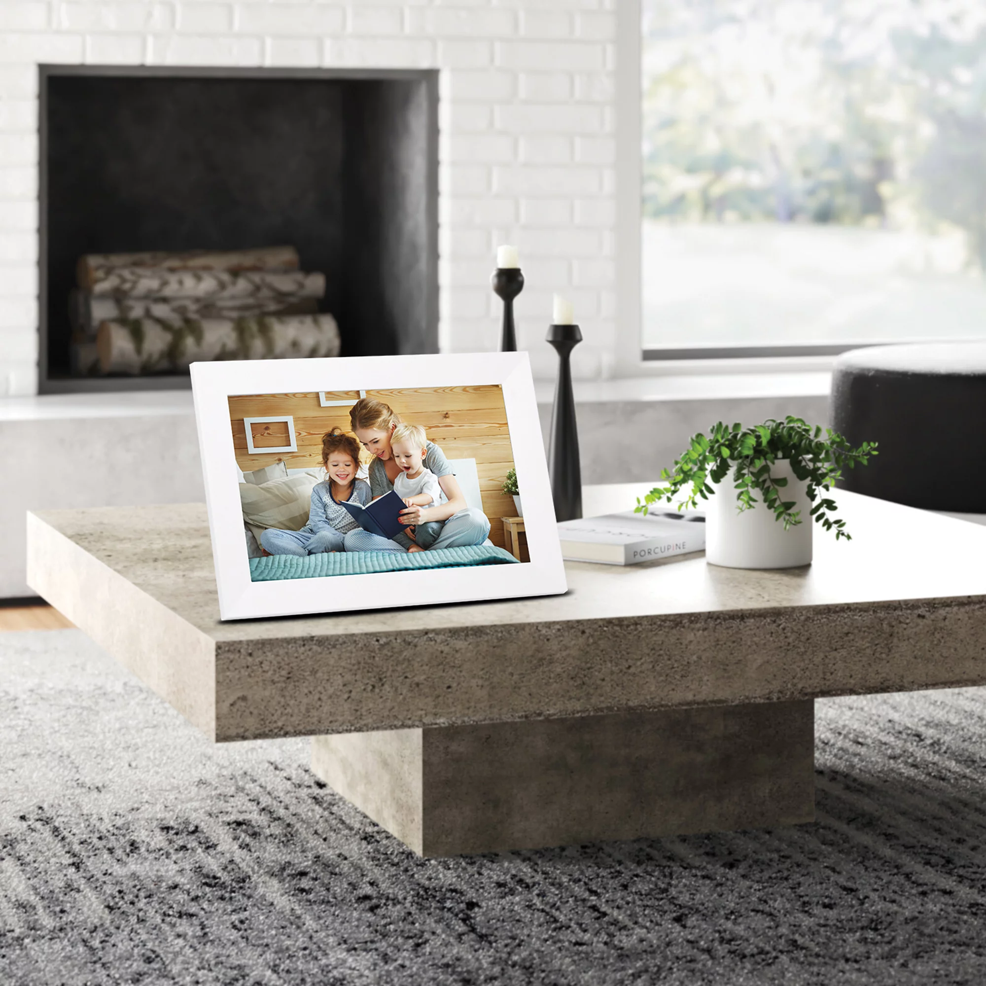 Bell+Howell BHDPF101-W 10.1-Inch Smart Photo Frame with Frameo App (White)