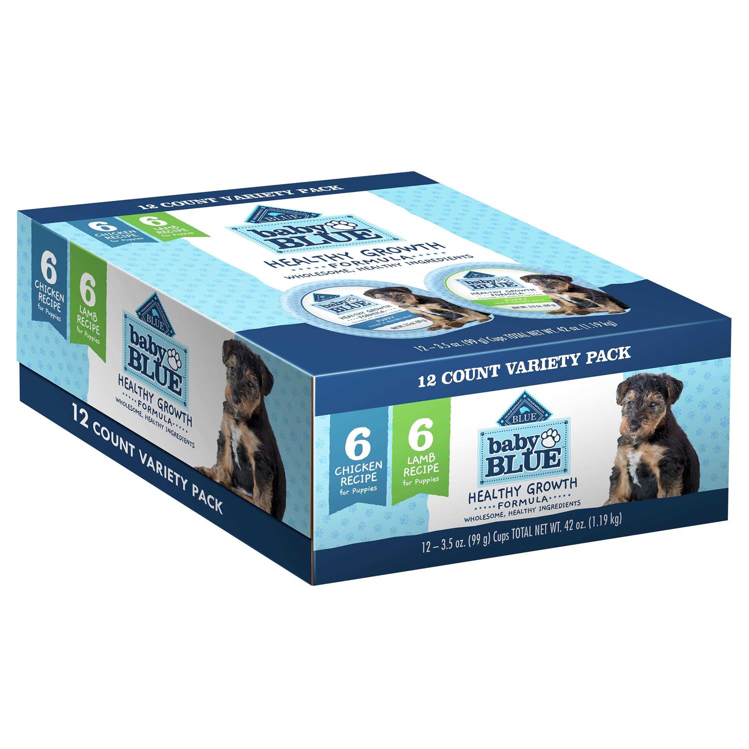 Blue Buffalo Baby Blue Natural Chicken Lamb & Vegetable Recipe Variety Pack Puppy Wet Food - Pet Supplies online store