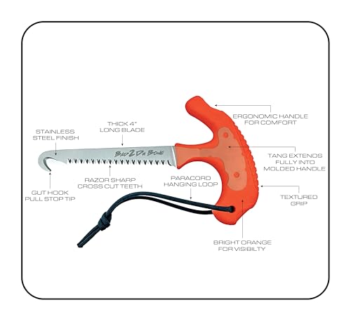 HUNTING BONE SAW & GUT HOOK, CAMPING SAW, BIG GAME PROCESSING, FIELD DRESSING | BAD 2 DA BONE