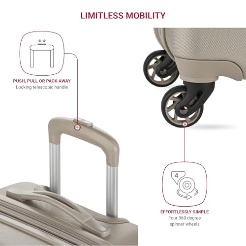 SwissGear 7366 Hardside Expandable Luggage with Spinner Wheels, White, Carry-On 19-Inch