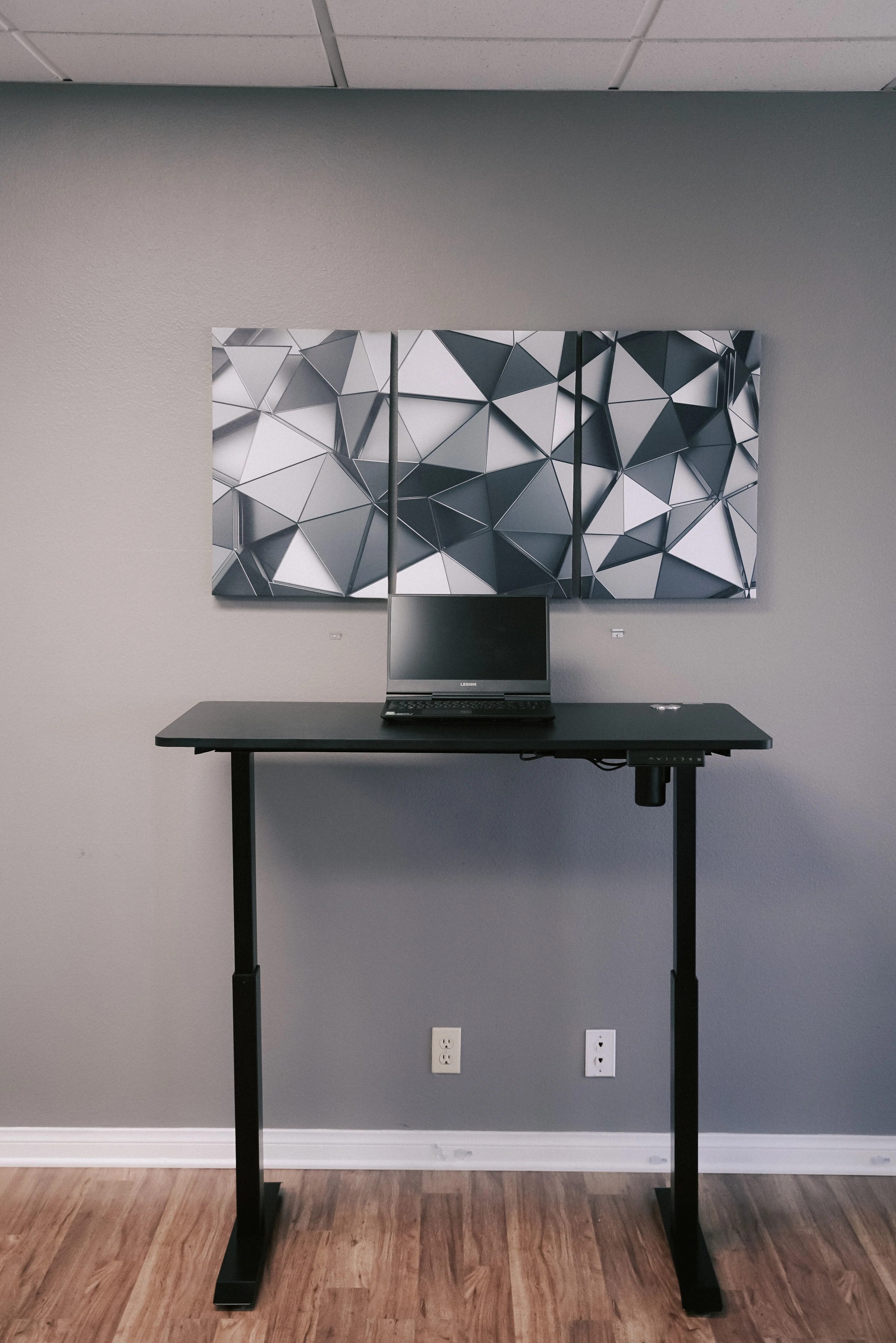 ErgoMax Electric Height Adjustable Single Motor, Desk Frame with Tabletop, 45.25 Inch Max Height, Black