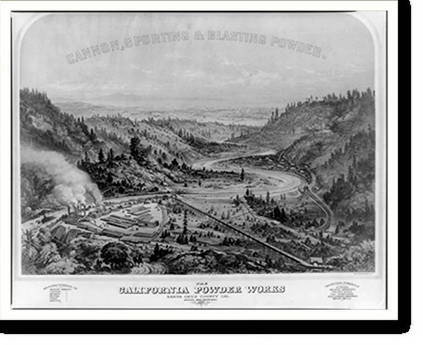 Historic Framed Print, The California Powder Works. Santa Cruz County Cal., 17-7/8