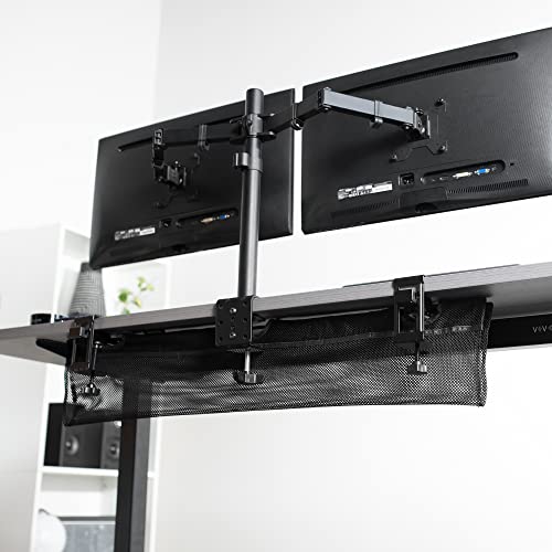 VIVO Mesh 44 Inch Clamp-on Under Desk Cable Net, Workstation Wire Organizer, Cable Management for Home and Office, Black, DESK-AC44MH