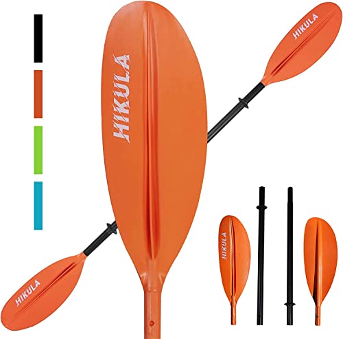 Kayak Paddle 4 Pieces Aluminum Shaft and PP Blade Floating 86.6in/220cm, 90.5inch/230cm Lightweight Oars