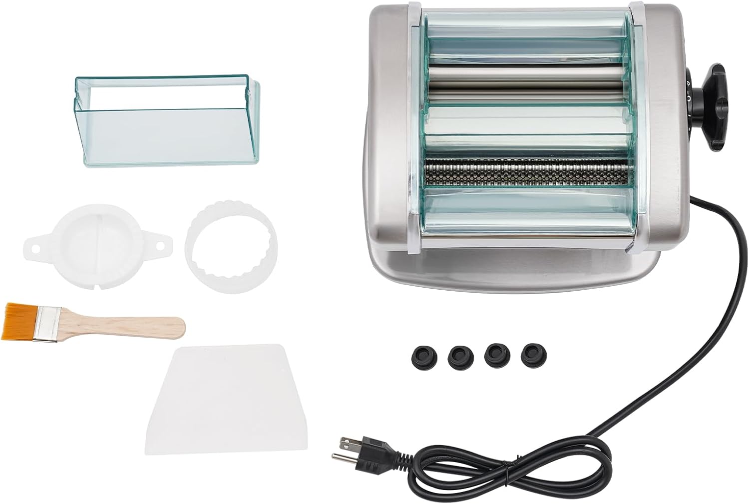 Electric Pasta Maker Machine, Automatic Noodle Machine with 9 Thickness Settings, Fresh Pasta Dough Sheet Roller Included 2 mm Stainless Steel Blade,135W