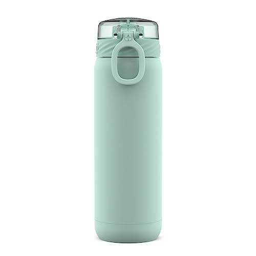 Ello Cooper 32oz Stainless Steel Water Bottle with Straw and Carry Handle, Double Walled and Vacuum Insulated Metal, Leak Proof Locking Lid with Soft Silicone Spout, Reusable, BPA Free, Yucca