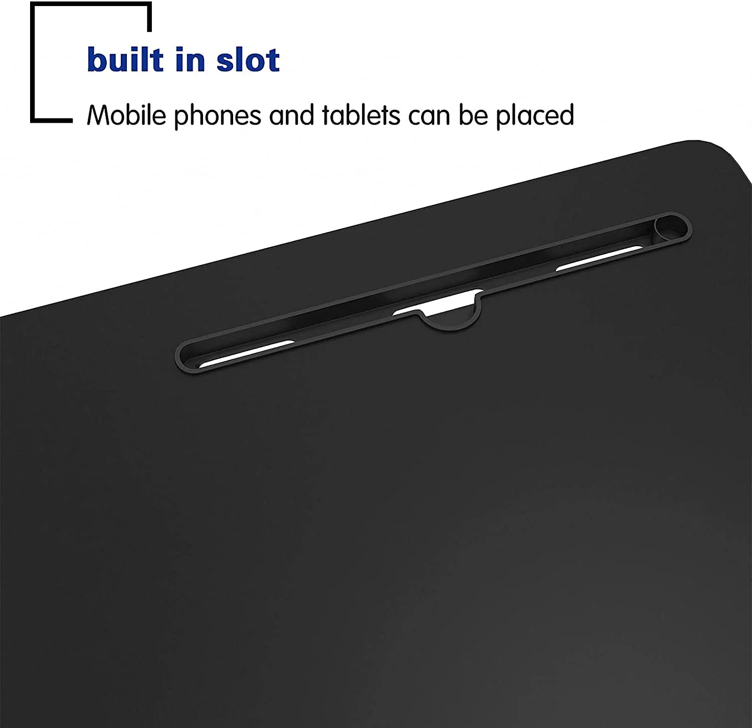 SogesPower C-Shaped Side End Table with Wheels, Mobile Office Desk, 23.6