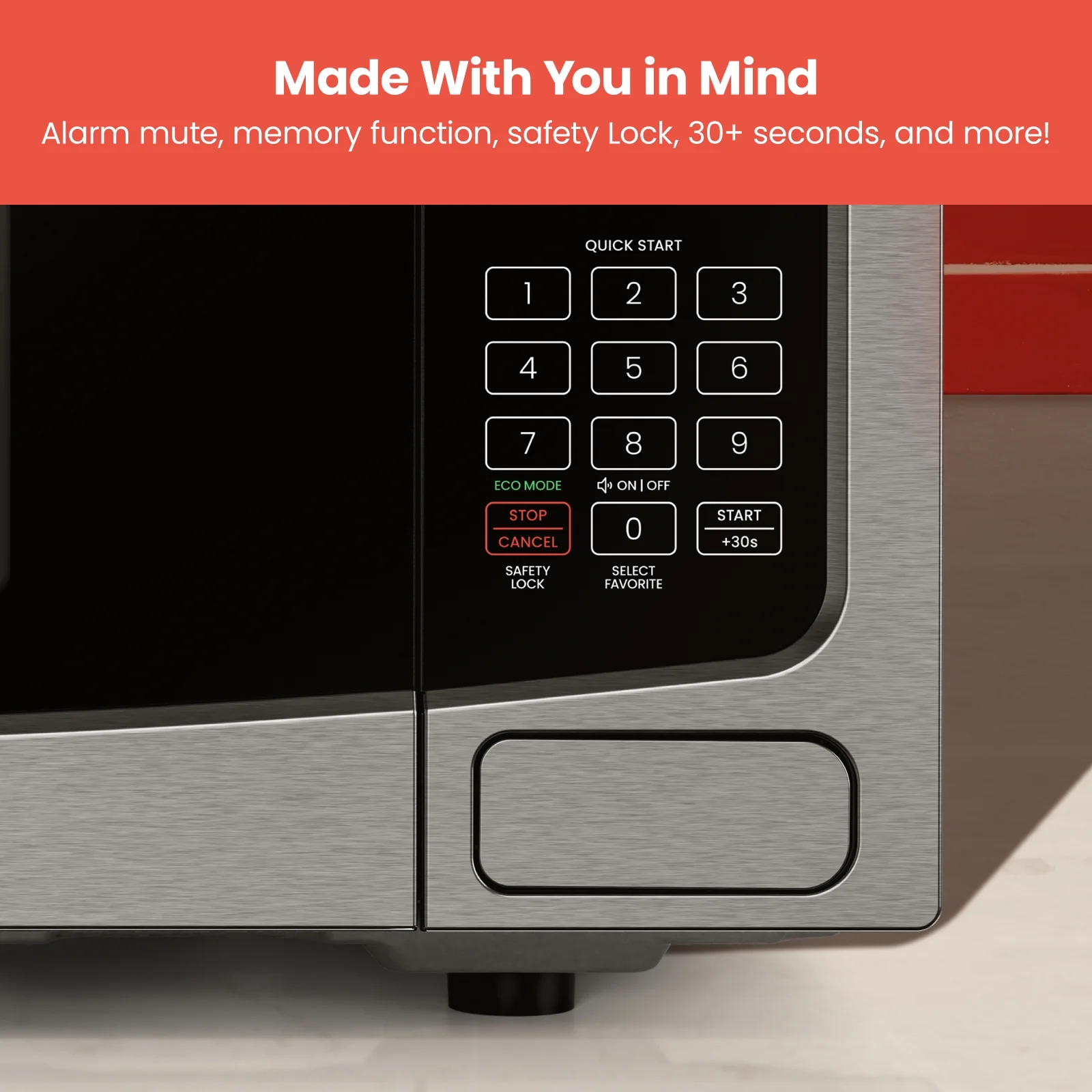 Chefman Countertop Microwave Oven 1.1 Cu. Ft. Digital Stainless Steel Microwave, 1000W