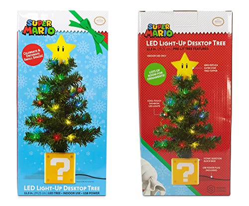 Nintendo Super Mario Bros. Super Star LED USB-Powered Light-Up Desktop Holiday Tree