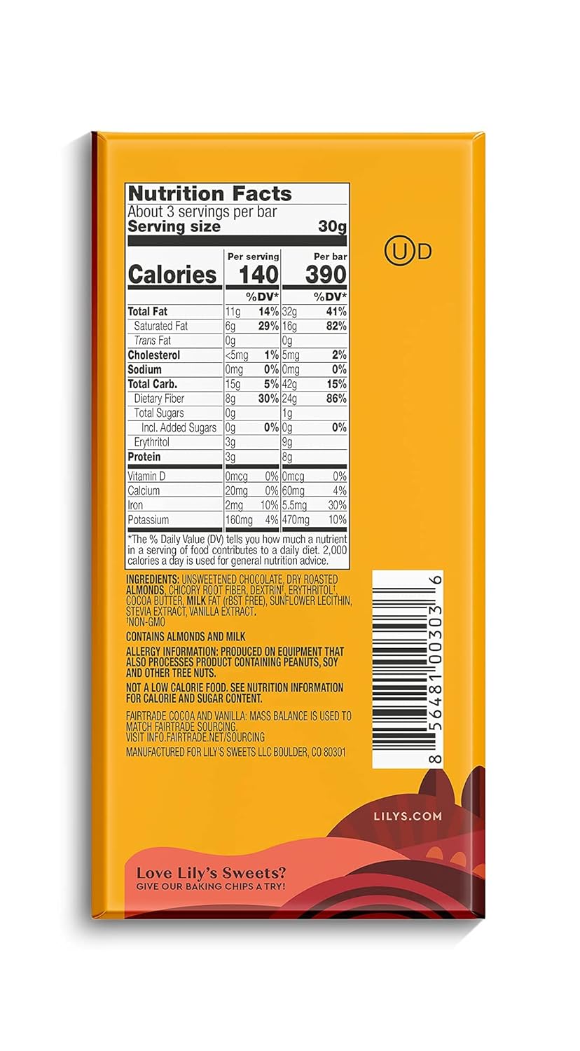 Lily's Chocolate Variety 6 Pack | Made with Stevia, No Added Sugar, Low- Carb, Keto Friendly | 6 Flavors, 1 Bar each | Sampler, Gift Set