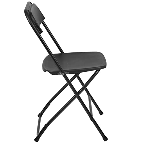 EMMA + OLIVER Set of 2 Plastic Folding Chairs - 650 LB Weight Capacity Lightweight Stackable Folding Chair in White