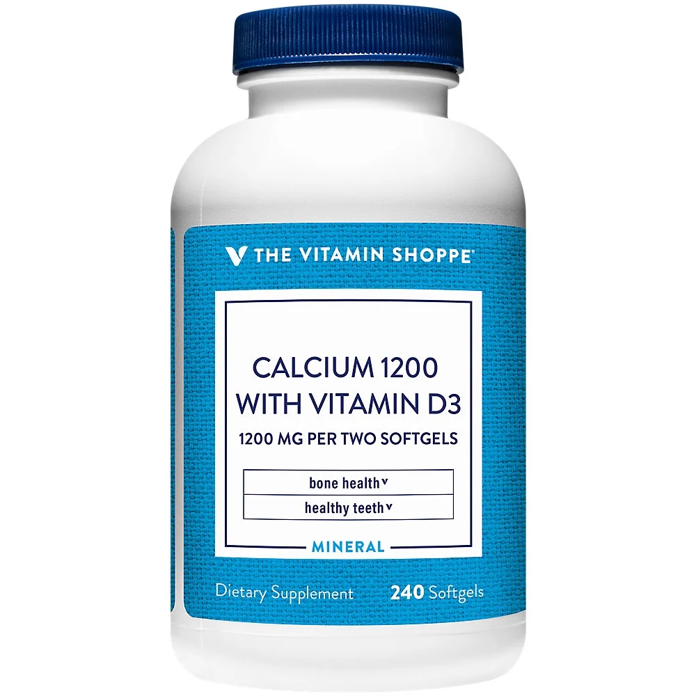 The Vitamin Shoppe Calcium with Vitamin D3 1,200MG, Supports Bone & Teeth (240 Softgels)