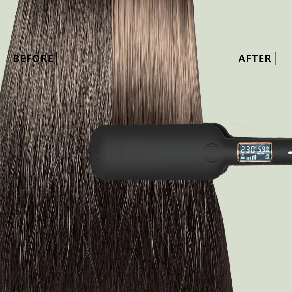 HsdsBebe 1.9 inch Wide Plate Flat Iron Hair Straightener Styling with Digital Temp Control,Fast Heating