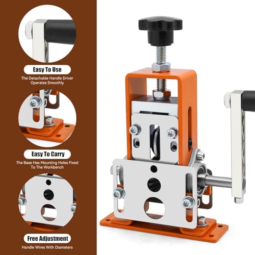 Manual Wire Stripping Machine Gauge Wire 0.06-1 inches,Scrapping Copper Wire Peeler Machine,Drill Powered Hand Crank Wire Stripper Tool for Scrap Copper Recycling