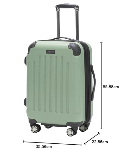 Kenneth Cole REACTION Renegade Luggage Expandable 8-Wheel Spinner Lightweight Hardside Suitcase, Navy Blue, 20-Inch Carry On
