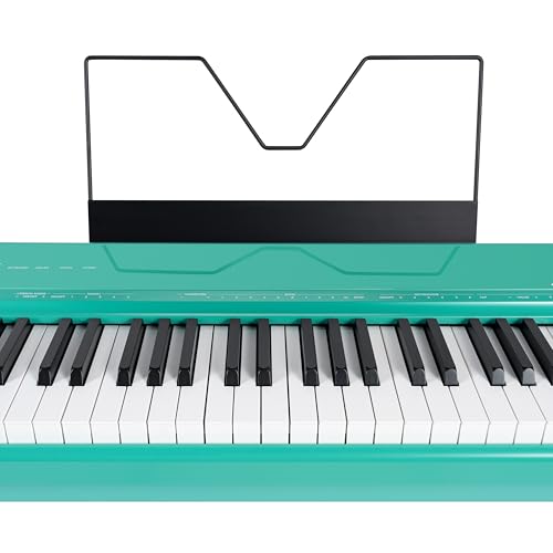 Alesis Recital Home Digital Piano with 88 Hammer Action Weighted Keys, Stand, Pedals and Lessons, Turquoise